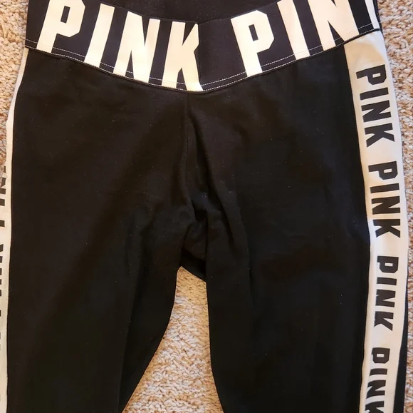 Victoria's Secret Pink Black& White Leggings Size Small - Picture 7 of 8
